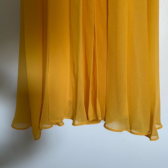 JOIE Elenita Pleated Chiffon Maxi Dress Yellow - 0 - Picture 9 of 12